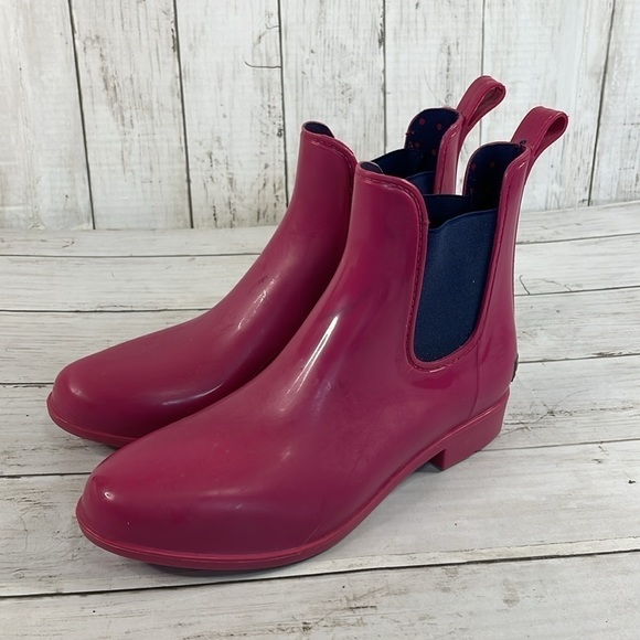 Lauren Ralph Lauren Hot Pink Rubber Chelsea Rain Booties - Picture 2 of 11